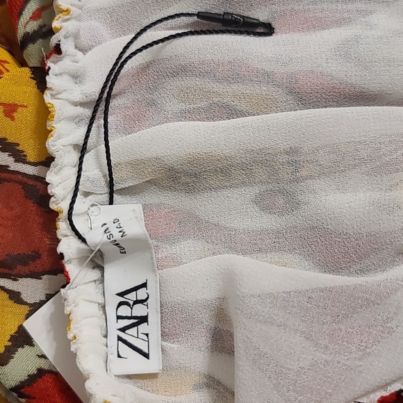 Zara Women's Multicolor Chiffon Spaghetti Summer Mini Dress (Sz M) - Picture 6 of 9